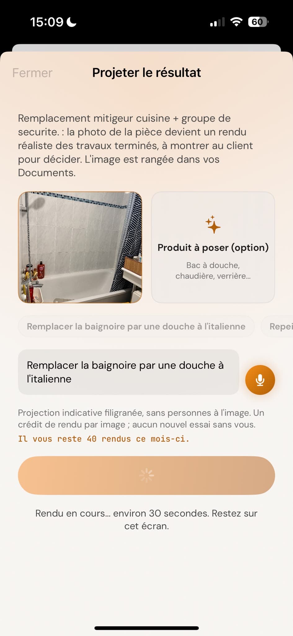 Photo de départ pour un rendu Avant/Après IA