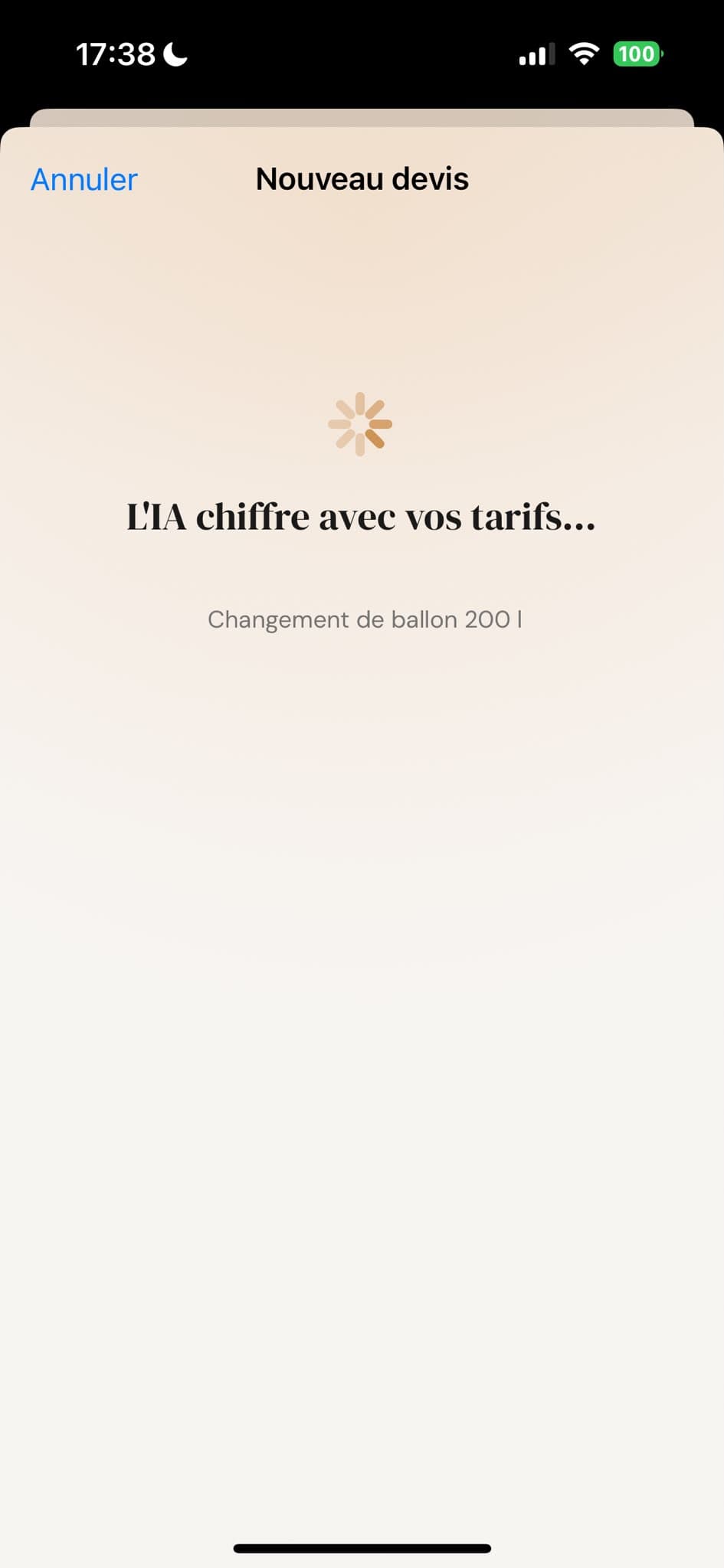 Génération d'un devis à partir de la voix