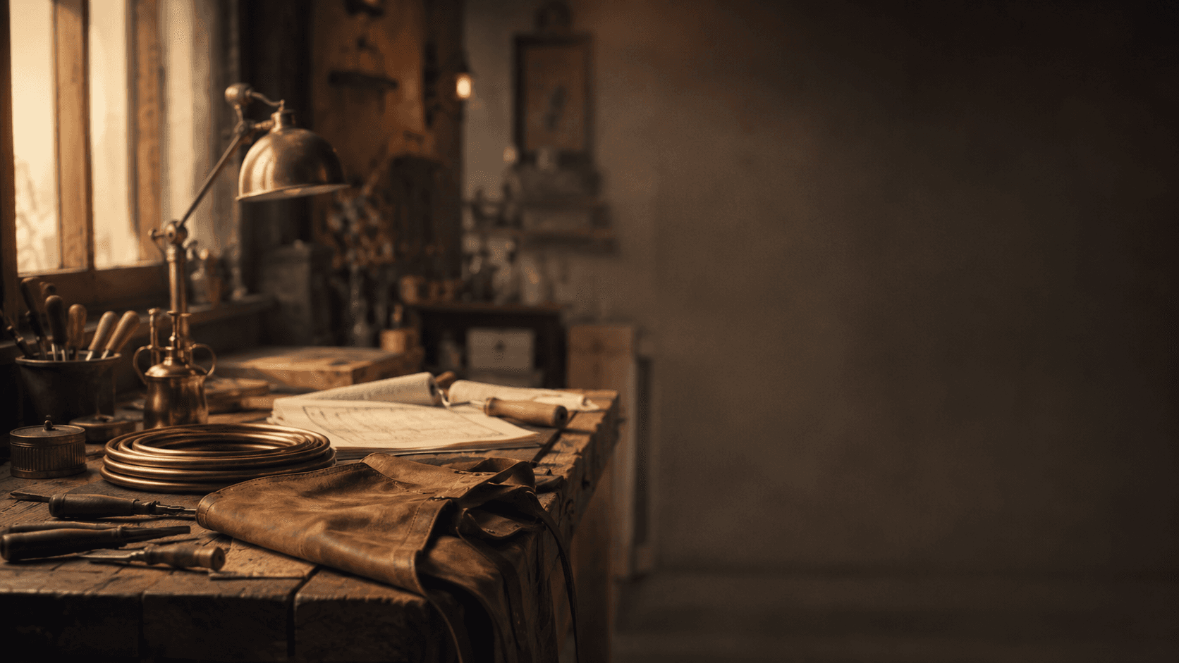 Atelier d'artisan français au crépuscule, coffre-fort numérique forgé en France